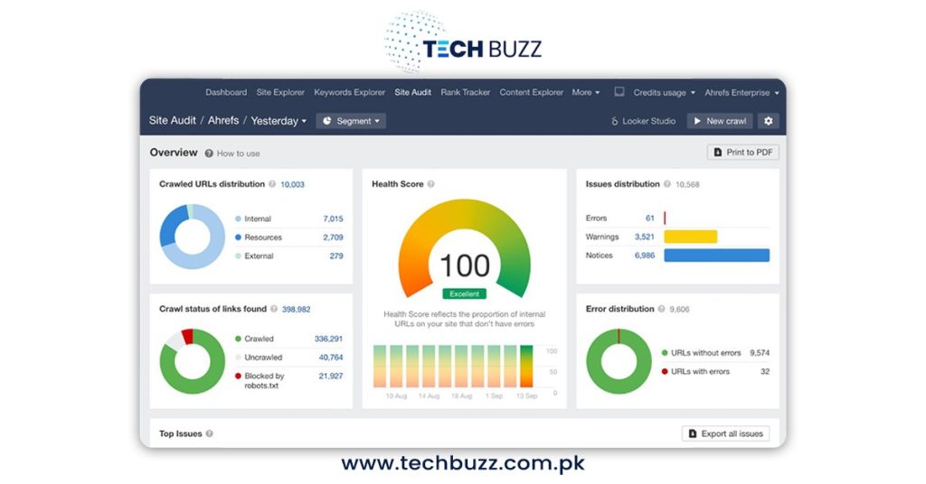 Ahrefs Site Audit Tool