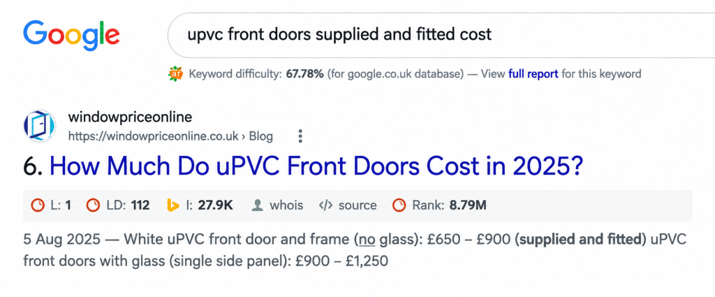 upvc front doors supplied and fitted price upvc front doors supplied and fitted price